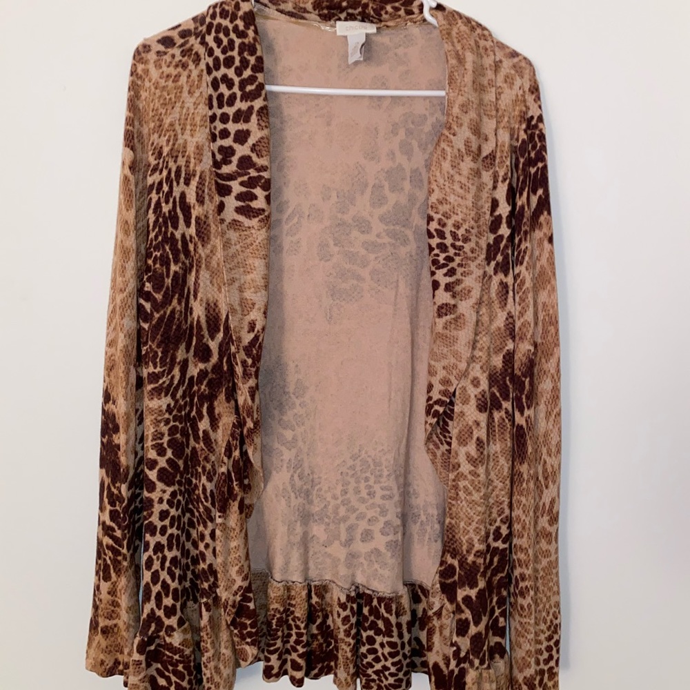 EUC Chico’s animal print cardigan